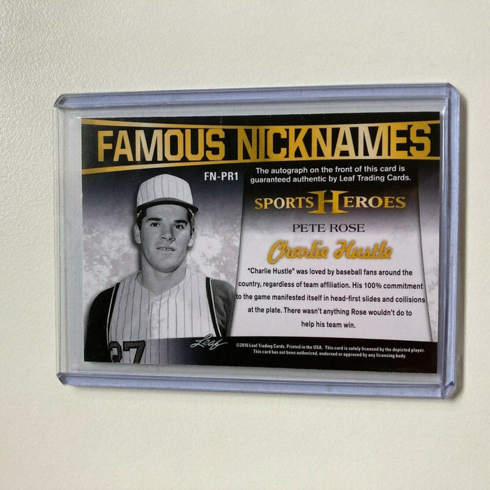 2016 Leaf Famous Nicknames Pete Rose Auto #2/10 Signed Autographed Baseball Card