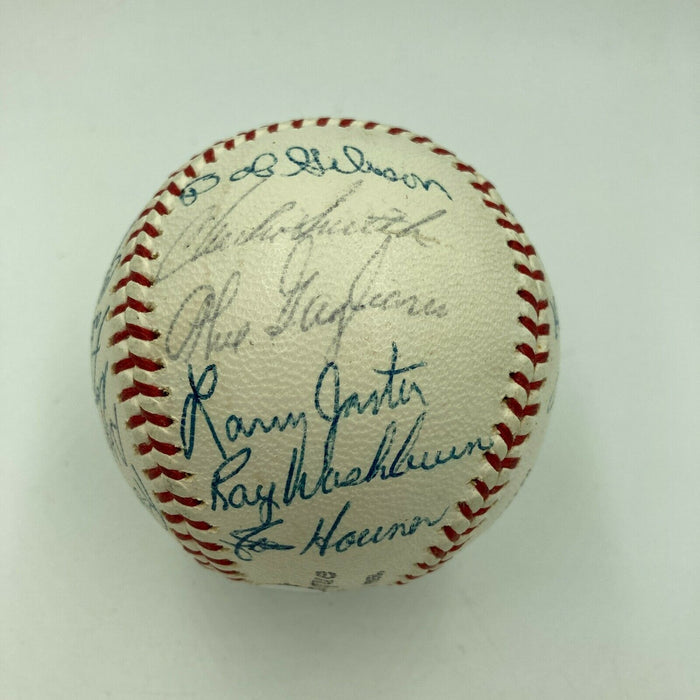 Beautiful 1966 St. Louis Cardinals Team Signed Baseball Bob Gibson Lou Brock JSA