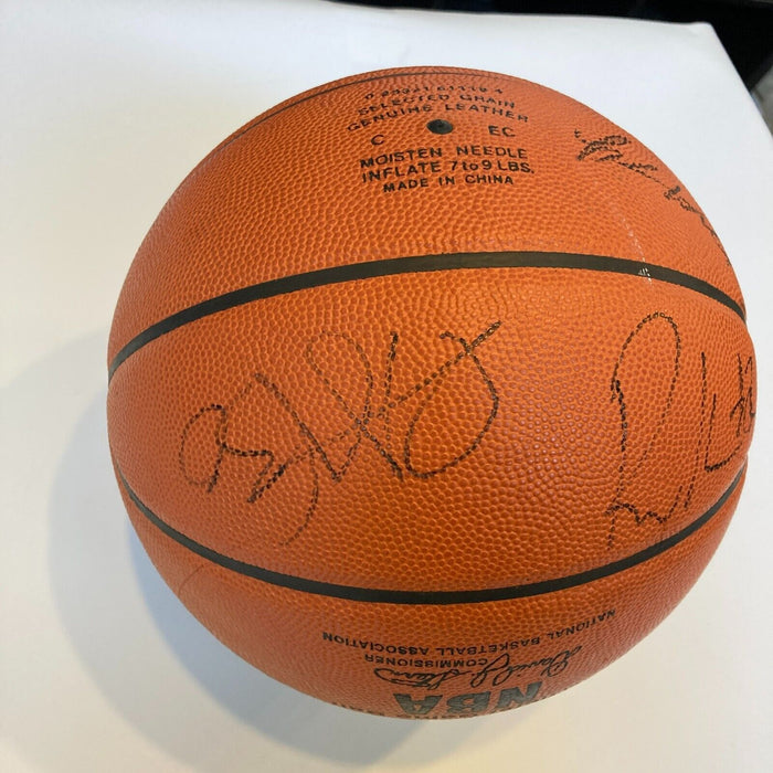 2004-05 Detroit Pistons NBA Champs Team Signed NBA Game Issued Basketball JSA