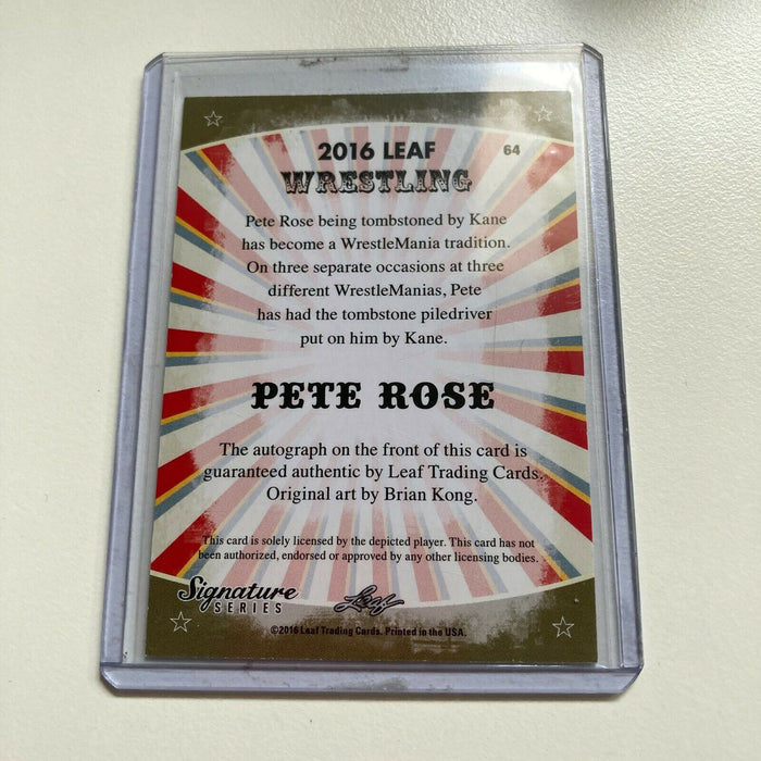 2016 Leaf Wrestling Pete Rose 1/1 Auto One Of One Signed Baseball Card