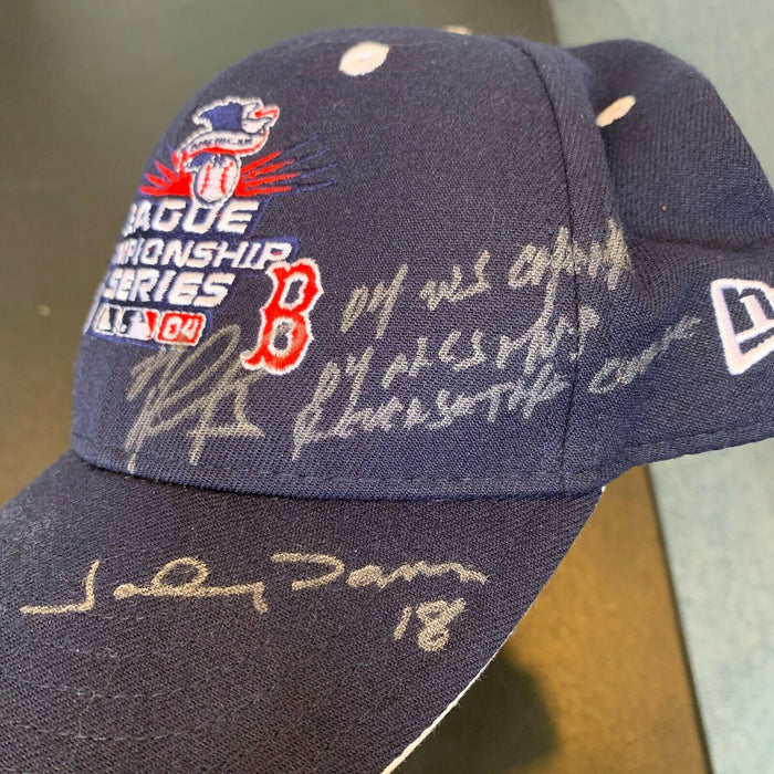 David Ortiz "Reverse The Curse, MVP" Signed 2004 ALCS Red Sox Hat Steiner COA