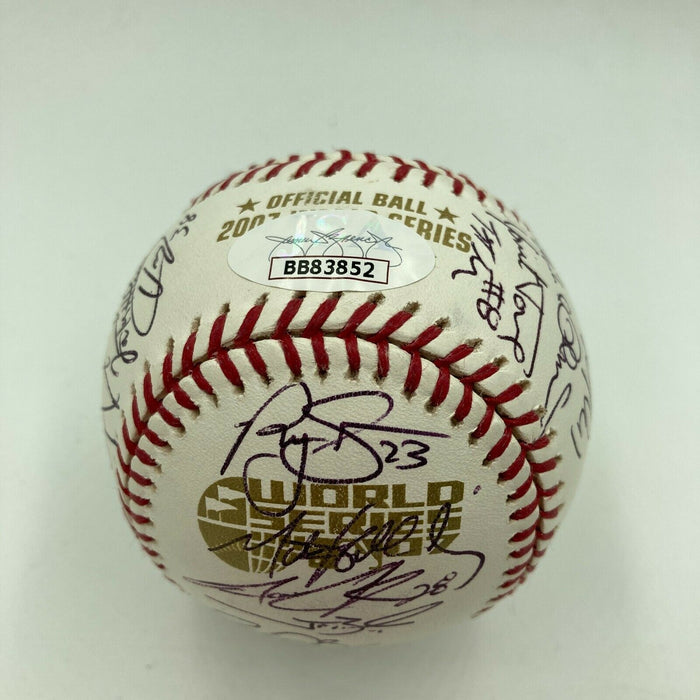 Rare 2007 Colorado Rockies NL Champs Team Signed World Series Baseball JSA COA
