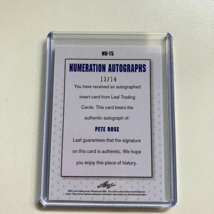2011 Leaf Pete Rose Auto #13/14 Signed Autographed Baseball Card