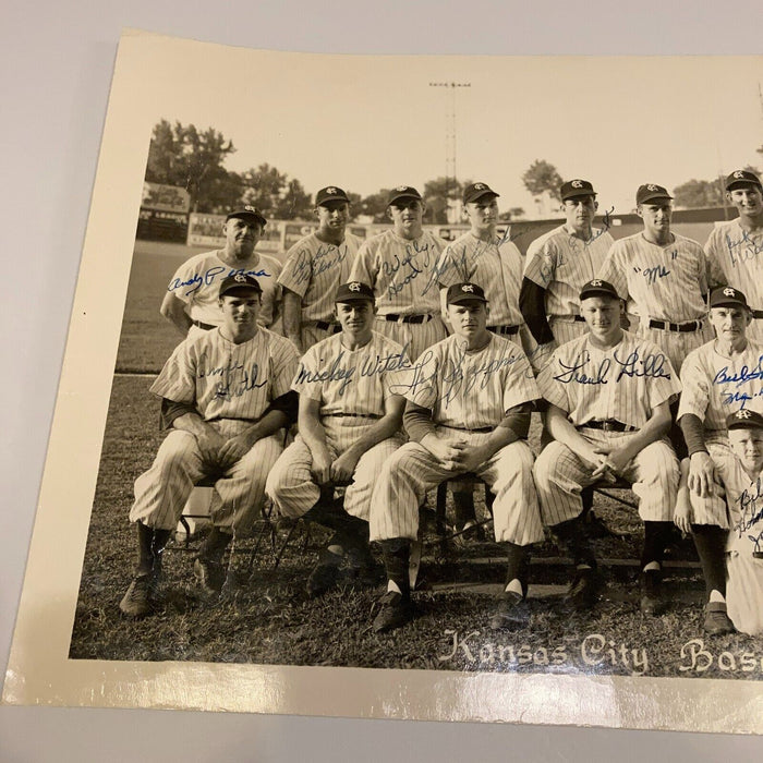 1949 Kansas City Blues Team Signed Large Vintage 10x19 Photo JSA COA