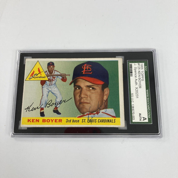 1955 Topps Ken Boyer Signed Autographed RC Rookie Baseball Card SGC JSA