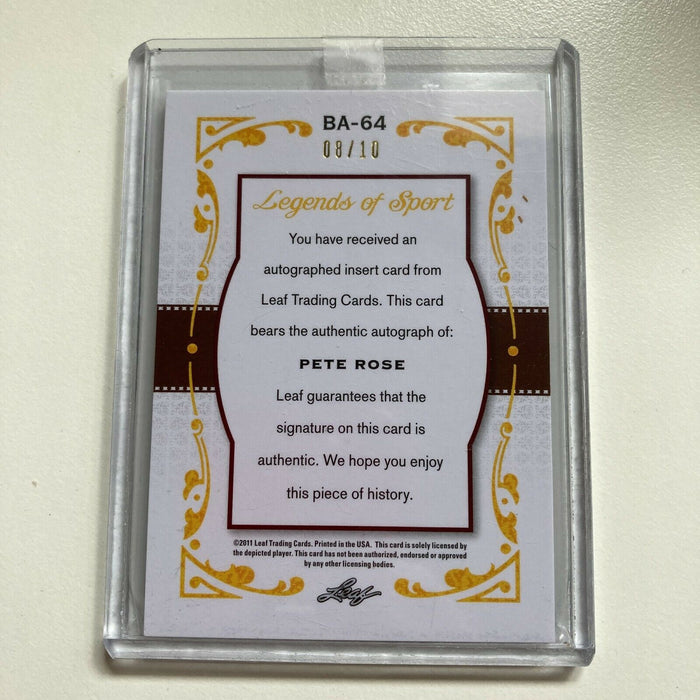 Leaf Legends Of Sport Pete Rose Auto #8/10 Signed Baseball Card