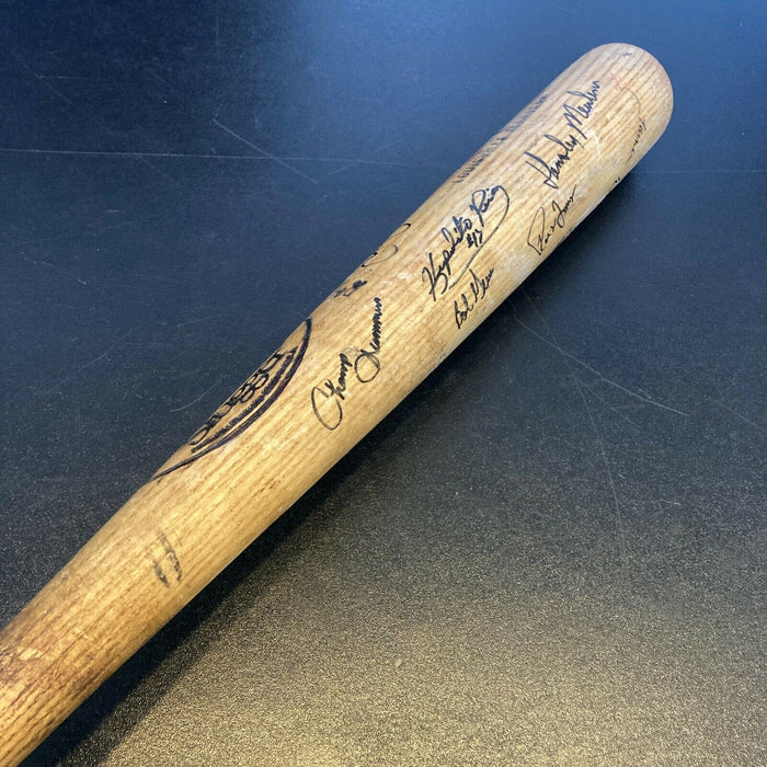 Deion Sanders 1988 Columbus Clippers Team Signed Game Used Baseball Bat Yankees