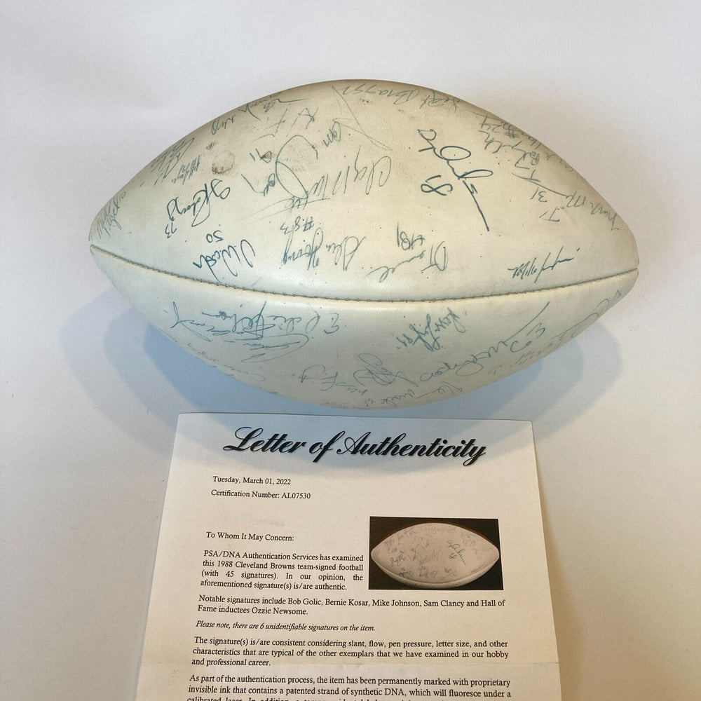 1988 Cleveland Browns Team Signed Wilson NFL Football 45 Signatures PSA DNA COA