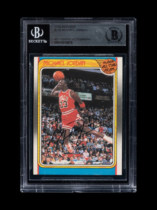 1988-89 Fleer Michael Jordan #120 Early Career Signed Basketball Card Auto BGS