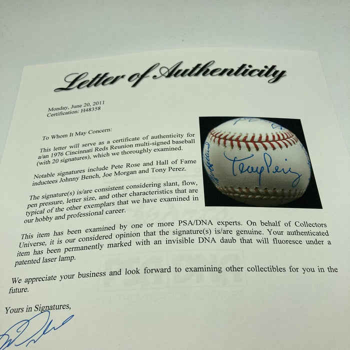 Beautiful 1976 Cincinnati Reds World Series Champs Team Signed Baseball PSA DNA
