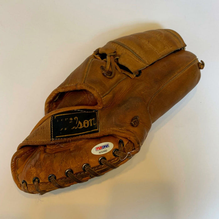 Beautiful 1950's Ernie Banks Signed Game Model Baseball Glove With PSA DNA COA