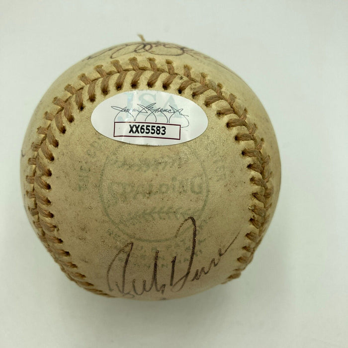 1970's All Star Game Multi Signed Baseball Hank Aaron Reggie Jackson JSA COA