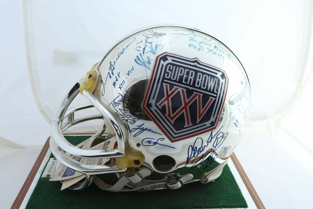 Super Bowl MVP's Signed Helmet 18 Sigs Joe Montana Namath Staubach Rice PSA DNA