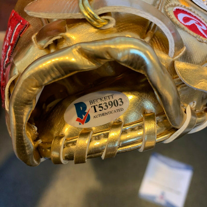 Brooks Robinson Signed Heavily Inscribed Rawlings Gold Glove With Beckett COA