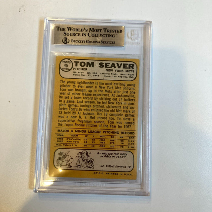 1968 Topps Tom Seaver #45 Signed Autographed Baseball Card BGS Beckett