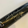 Rickey Henderson Signed Heavily Inscribed STATS Game Model Baseball Bat JSA