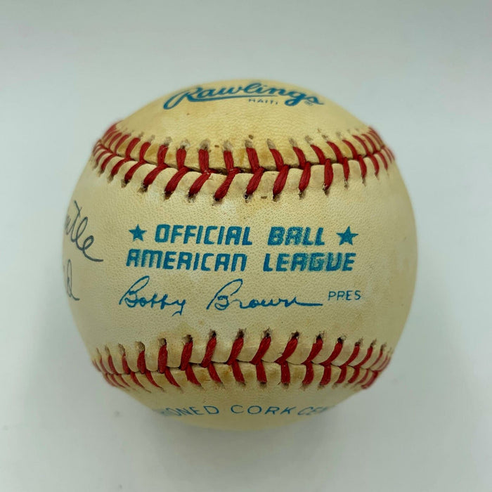 Mickey Mantle "Oklahoma Kid" Single Signed Inscribed Baseball PSA DNA COA
