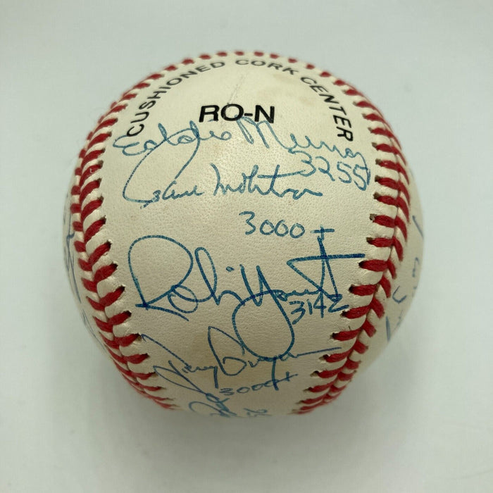 The Finest 3,000 Hit Club Signed Baseball With Inscriptions 15 Signatures JSA