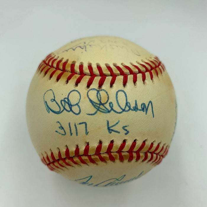3,000 Strikeout Club Signed Baseball Nolan Ryan Tom Seaver Bob Gibson PSA DNA