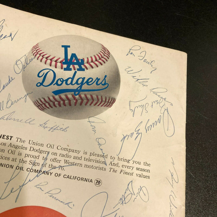 1965 Los Angeles Dodgers World Series Champs Team Signed Program Koufax Beckett