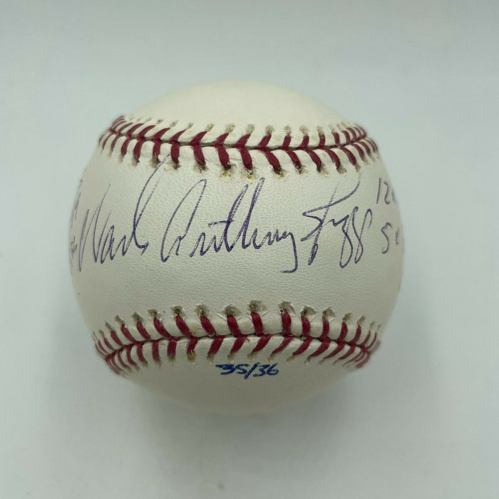 Wade Boggs Full Name Signed Heavily Inscribed STAT Baseball With Steiner COA