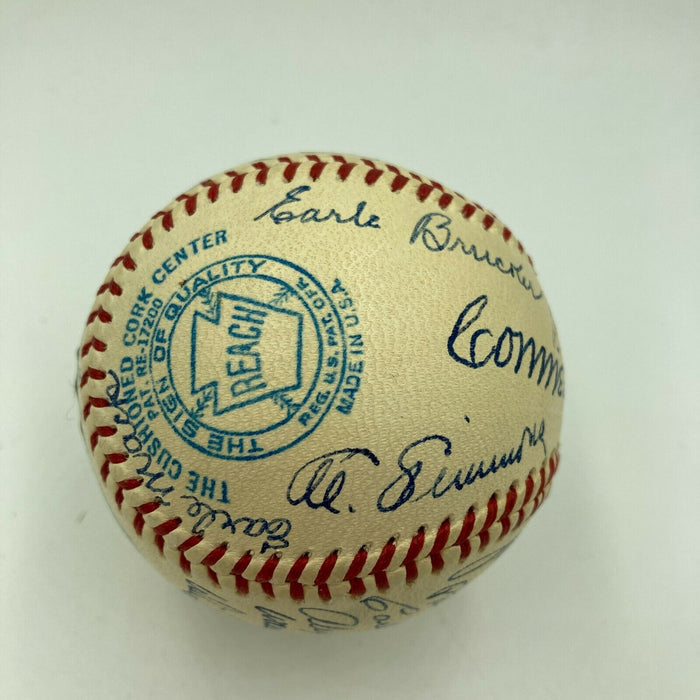 Beautiful Philadelphia A's Team Signed Baseball Connie Mack Al Simmons JSA COA