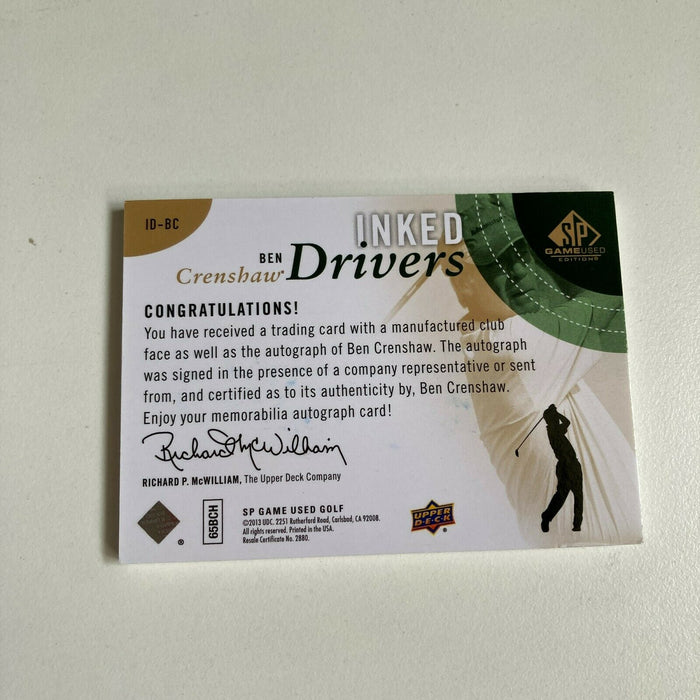 2013 Upper Deck SP Inked Drivers Ben Crenshaw Auto Golf