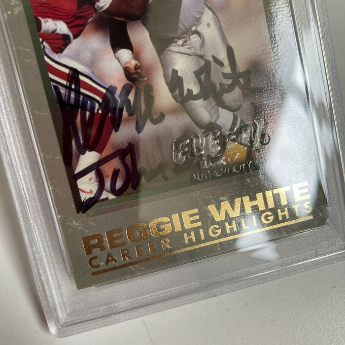 1992 Fleer Ultra Reggie White Signed Promo Card With Fleer Stamp PSA DNA RARE
