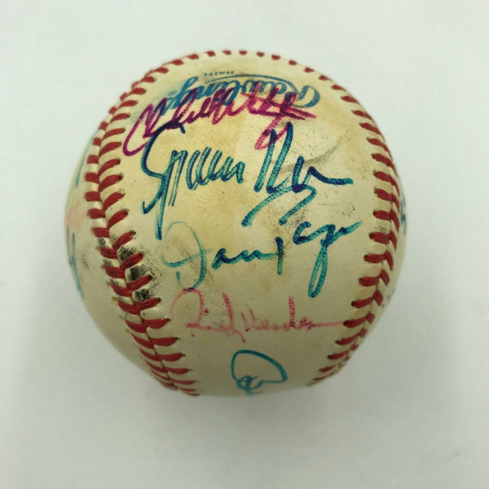 1988 NY Yankees Team Signed Baseball Billy Martin Rickey Henderson Winfield JSA