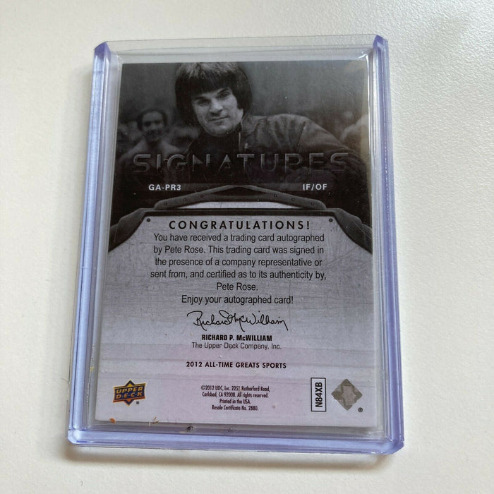 2012 Upper Deck All Time Greats Pete Rose Auto #6/15 Signed Baseball Card