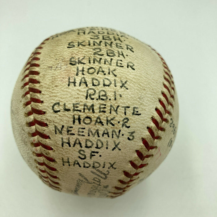 Harvey Haddix Game Used Final Pitch Victory Baseball Win #6 June 17 1962 Pirates