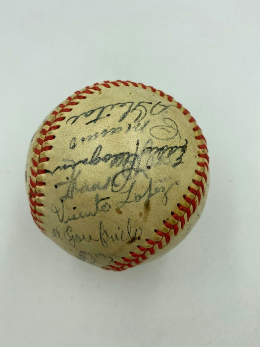 1940's Cuban League Signed Game Used Baseball Connie Marrero 25 Sigs JSA COA