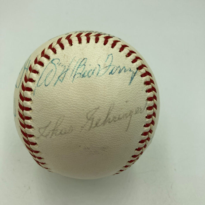 Joe Mccarthy Heinie Manush Elmer Flick Frank Frisch Signed Baseball PSA DNA COA
