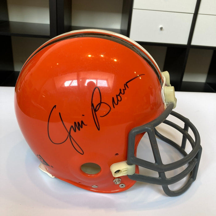 Jim Brown Signed Cleveland Browns Full Size Riddell Authentic Helmet JSA COA