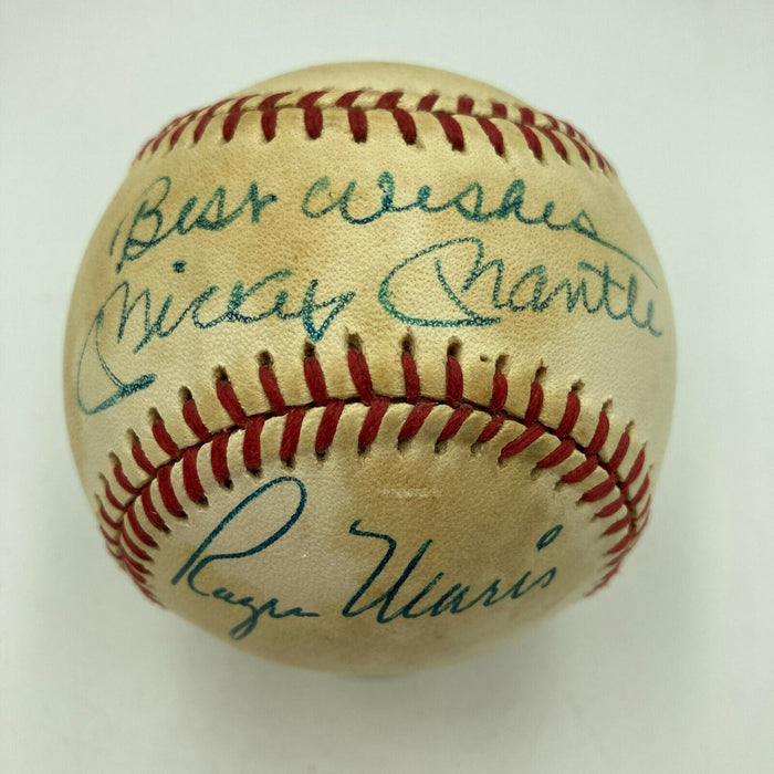 Mickey Mantle & Roger Maris Signed American League Baseball JSA COA