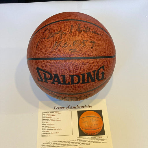 George Mikan HOF 1959 Signed Spalding NBA Basketball JSA COA