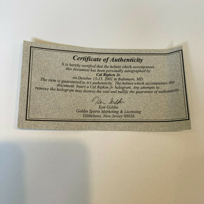 Cal Ripken Jr. Signed Authentic Baltimore Orioles Game Model Helmet JSA COA