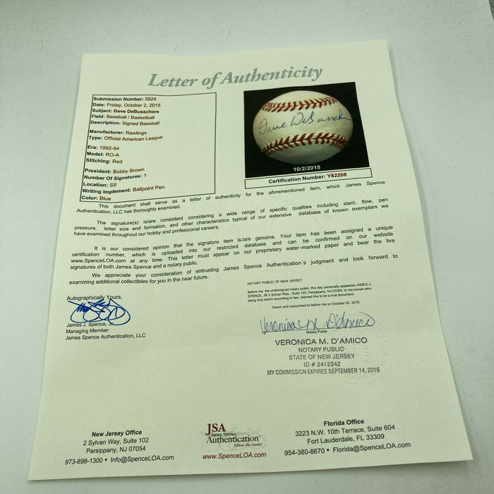 Dave DeBusschere Signed Autographed Baseball New York Knicks NBA With JSA COA