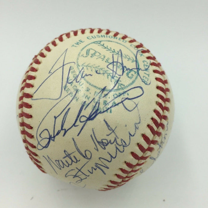 Willie Mays Stan Musial Ernie Banks Joe Cronin Whitey Ford Signed Baseball PSA