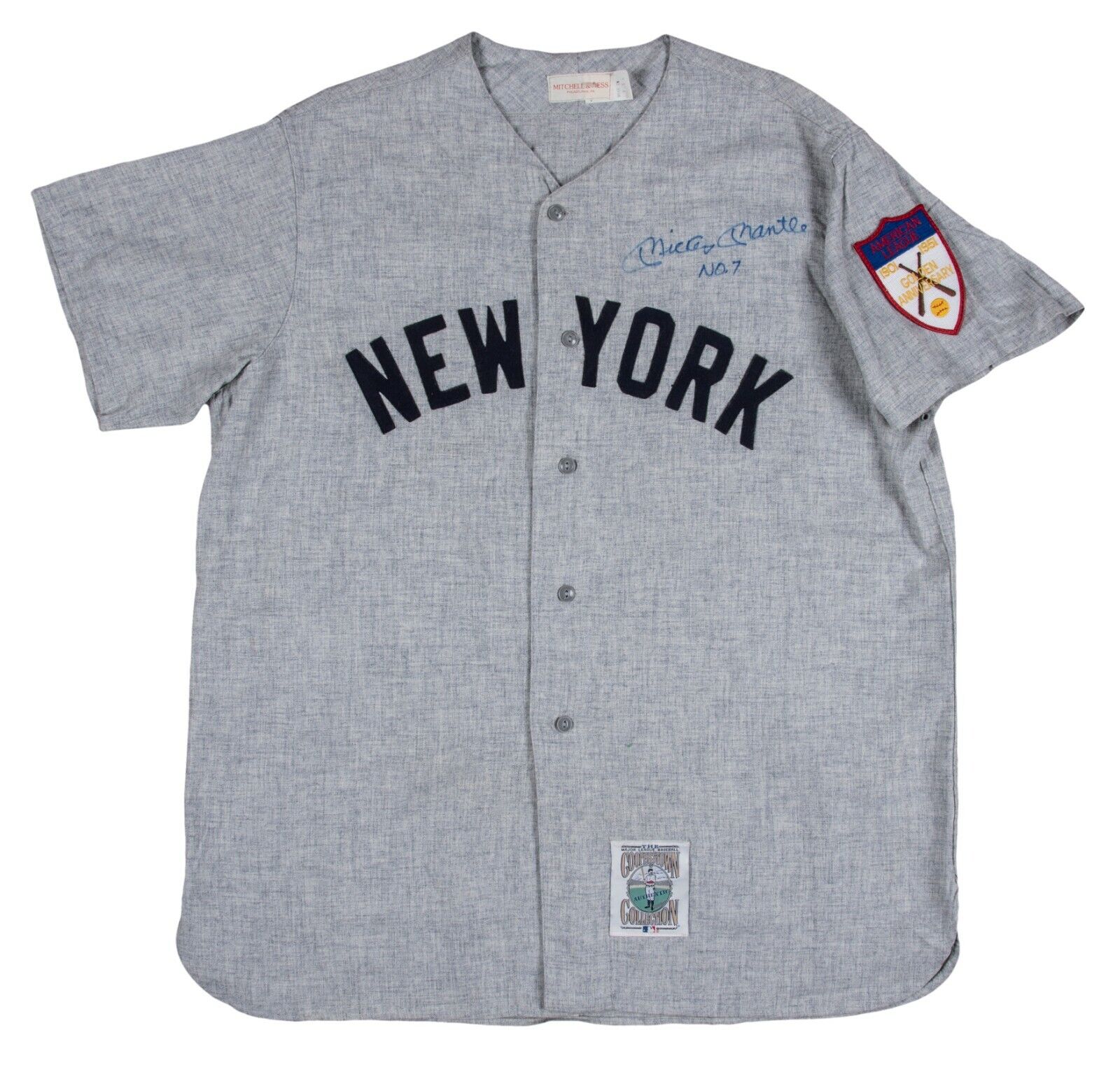 Mickey Mantle Signed Inscribed Mitchell and Ness Jersey Yankees