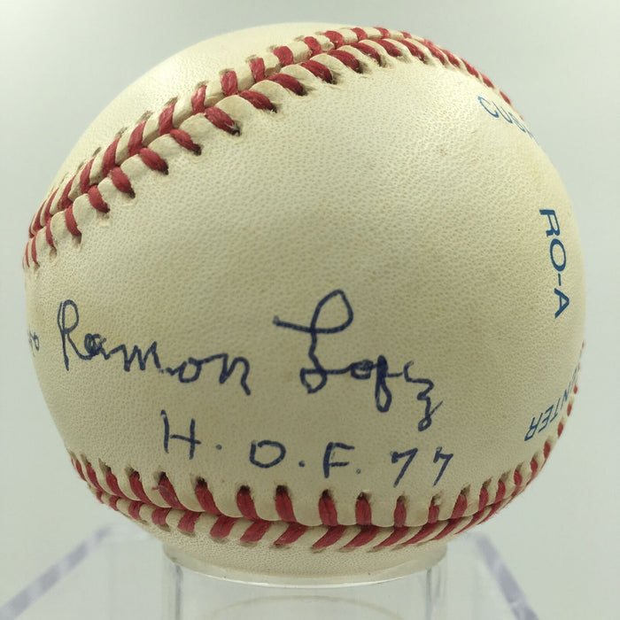 RARE Alfonso Ramon Al Lopez HOF 1977 Full Name Signed AL Baseball PSA DNA COA