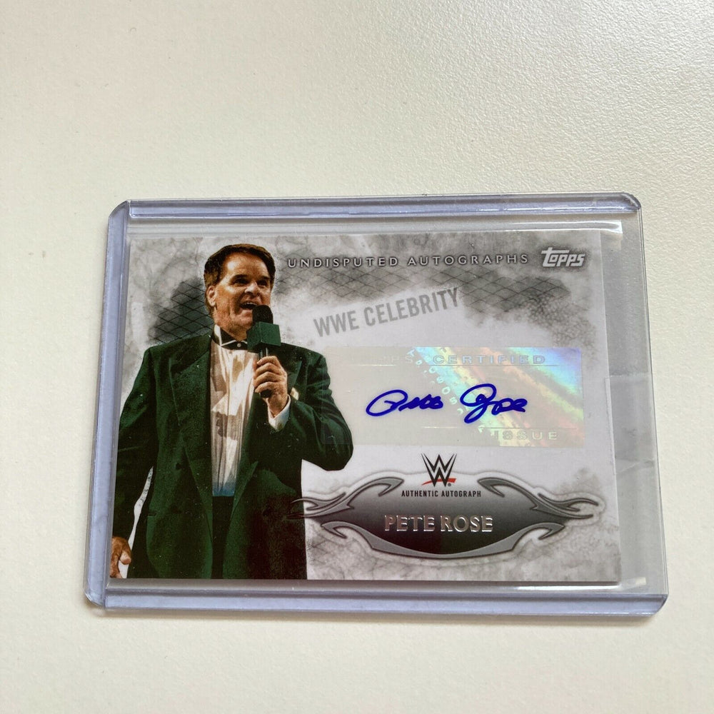 2015 Topps WWE Wrestling Pete Rose Auto Signed Baseball Card