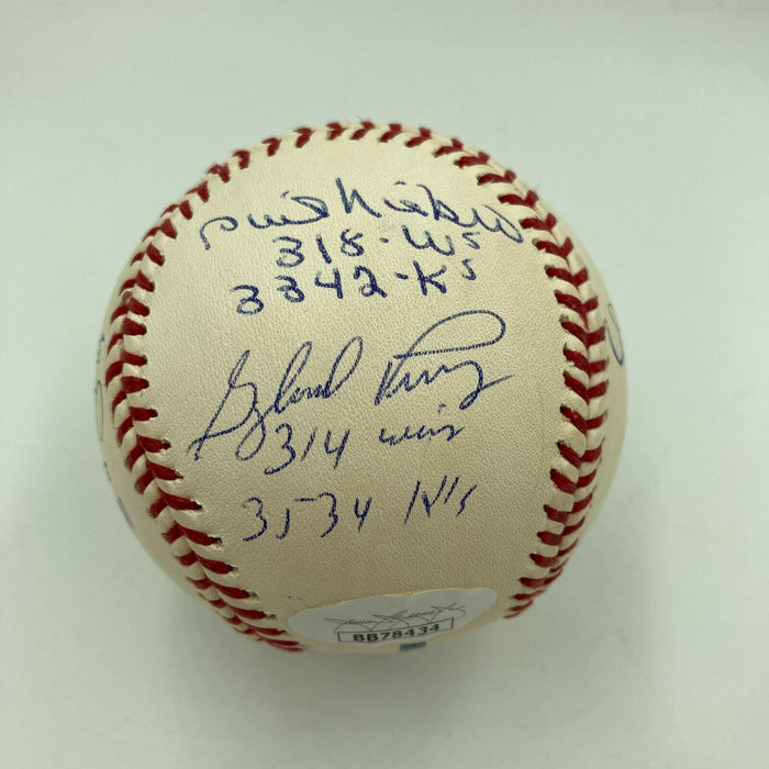 Beautiful Nolan Ryan Tom Seaver 300 Wins 3000 Strikeout Club Signed Baseball JSA