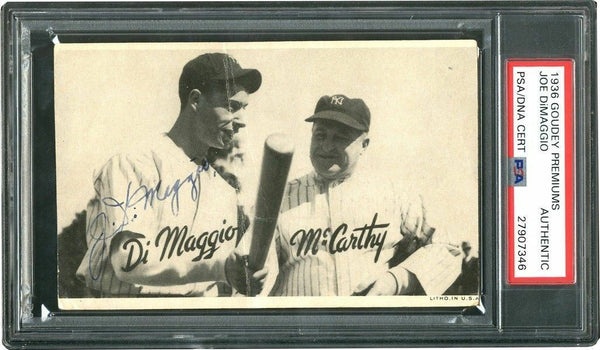 1936 R314 Joe DiMaggio Signed ROOKIE Goudey (POP 1) W/ Rookie Era Signature PSA