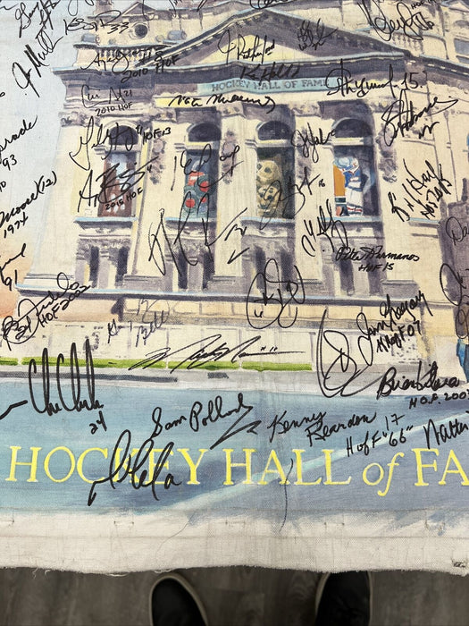 Beautiful NHL Hockey Hall Of Fame Signed Original 31x42 Art 195 Sigs! Beckett
