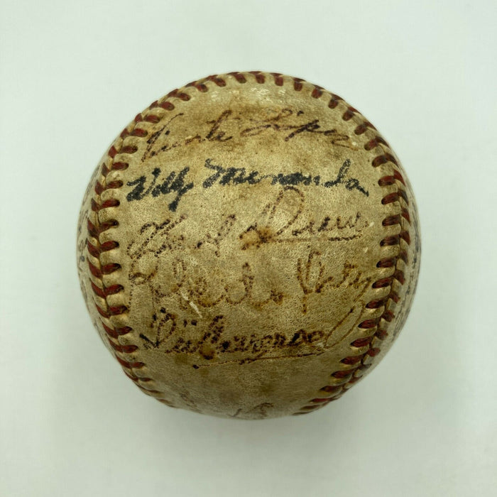 1950 Cuba Almendares Alacranes Team Signed Game Used Baseball JSA COA