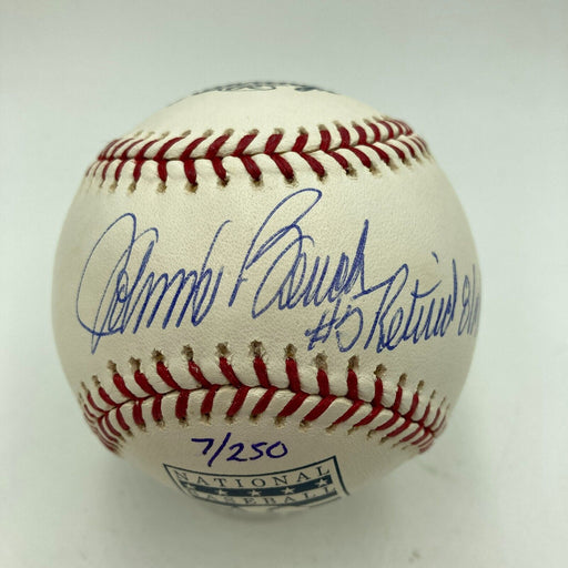 Johnny Bench #5 Retired 8-11-1984 Signed Hall Of Fame MLB Baseball JSA COA