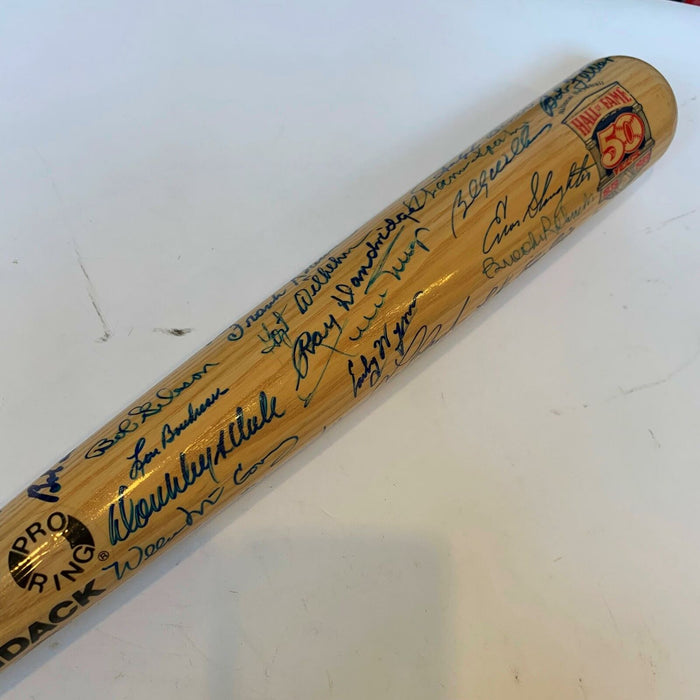 Beautiful Hall Of Fame Signed Bat 50 Sig Sandy Koufax Willie Mays Hank Aaron JSA