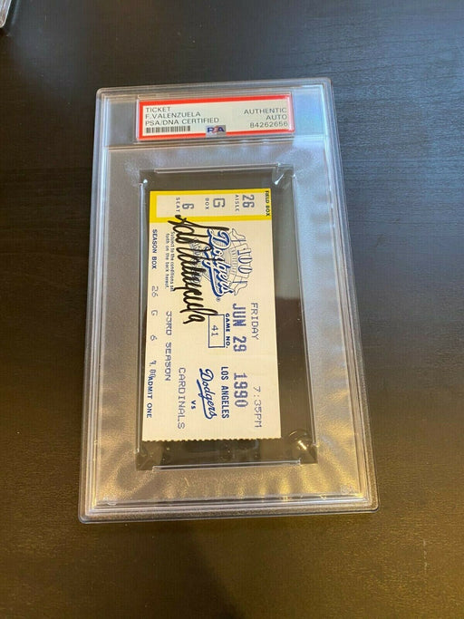 Fernando Valenzuela Signed Dodgers No Hitter Ticket June 29, 1990 PSA DNA Auto