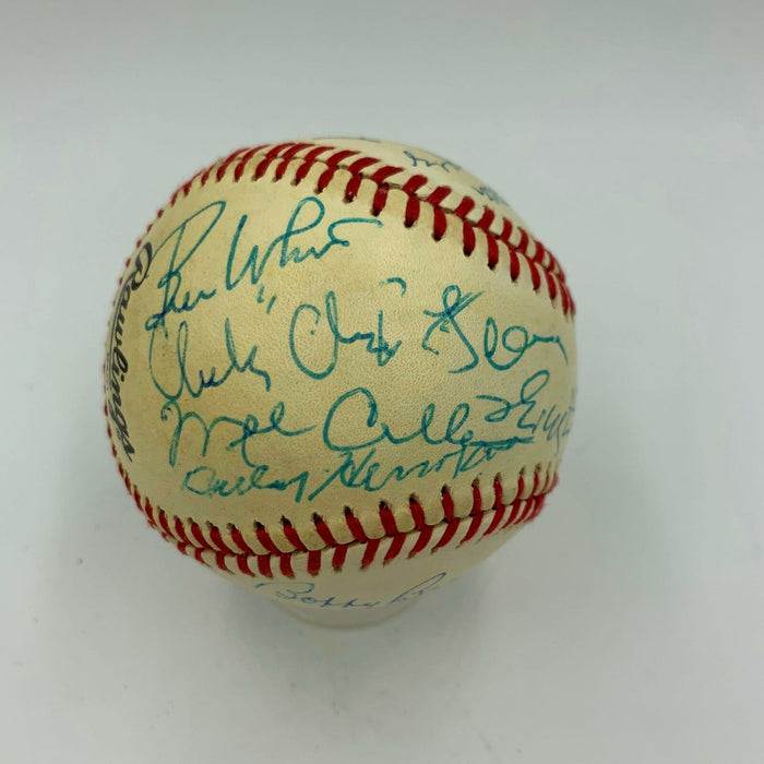 Ernie Banks Carl Yastrzemski Jean Yawkey Hall Of Fame Multi Signed Baseball SGC